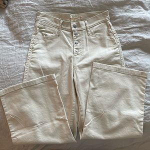 Cream wide leg crop Levi’s mile high jeans size 26